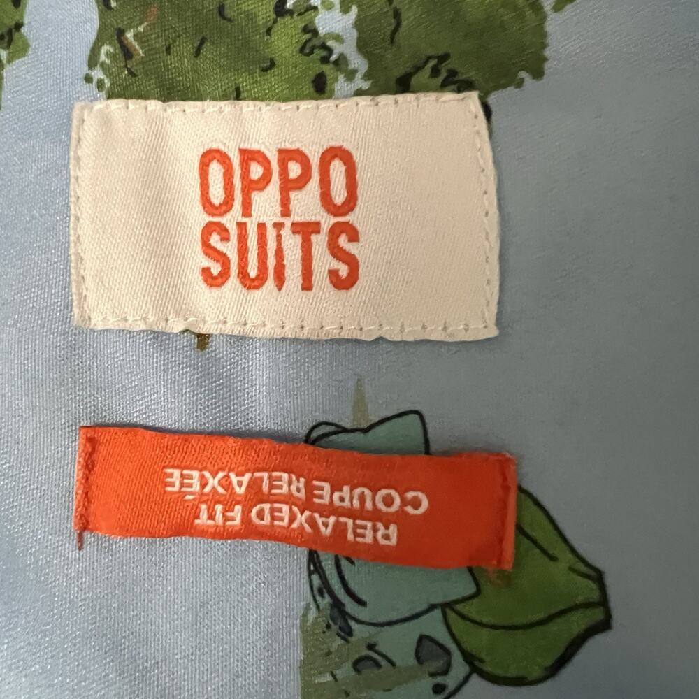 OppoSuits Pokémon Men's Short Sleeve Shirt Small Blue Forest Print Button Up - Picture 13 of 16